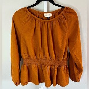 Universal Thread Rust Peplum Top Sz M